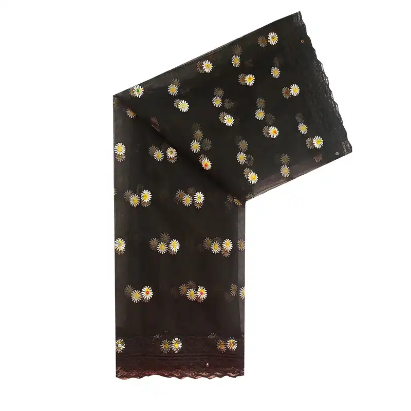 شال زنانه طرح گل بابونه مدل H0034