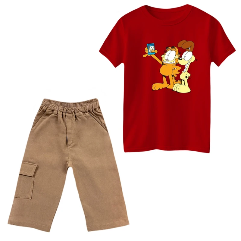 ست تی‌شرت و شلوارک پسرانه مدل گارفیلد کد 7