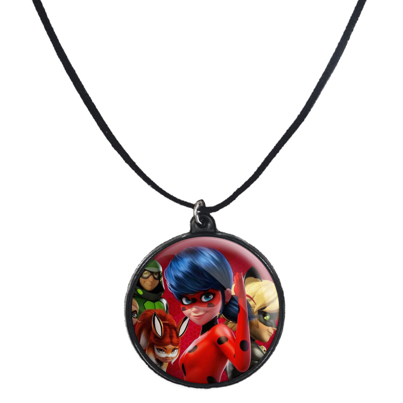 گردنبند پرمانه طرح کفشدوزکی کد pmb.1307 مدل دو طرفه