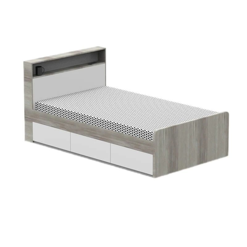 تخت‌خواب ام دی اف یک نفره هیراد مدل Z117-MDF سایز 126 * 222 سانتی‌متر