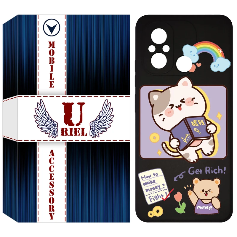 کاور یوریل مدل KSH کد 12 طرح گربه مناسب برای گوشی موبایل شیائومی Redmi 12C