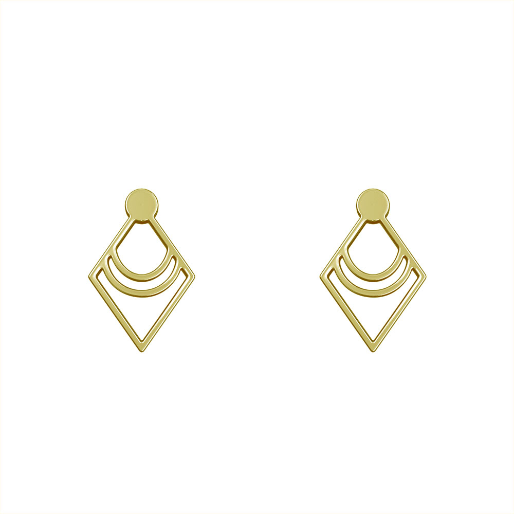 گوشواره طلا 18 عیار زنانه مدوپد مدل لوزی کد GA1-11015