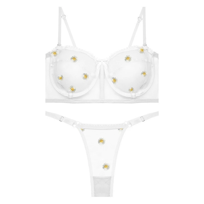 ست شورت و سوتین زنانه مکسوریا مدل توری شیشه ای بابونه کد 14201