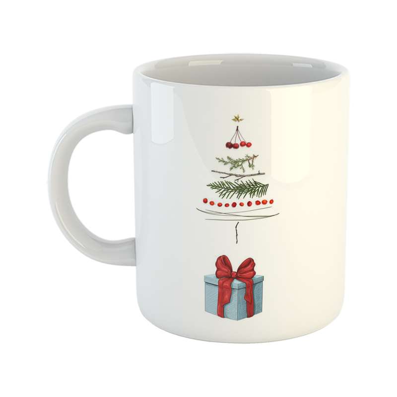 ماگ طرح کریسمس مدل درخت و کادو T3 Merry Christmas