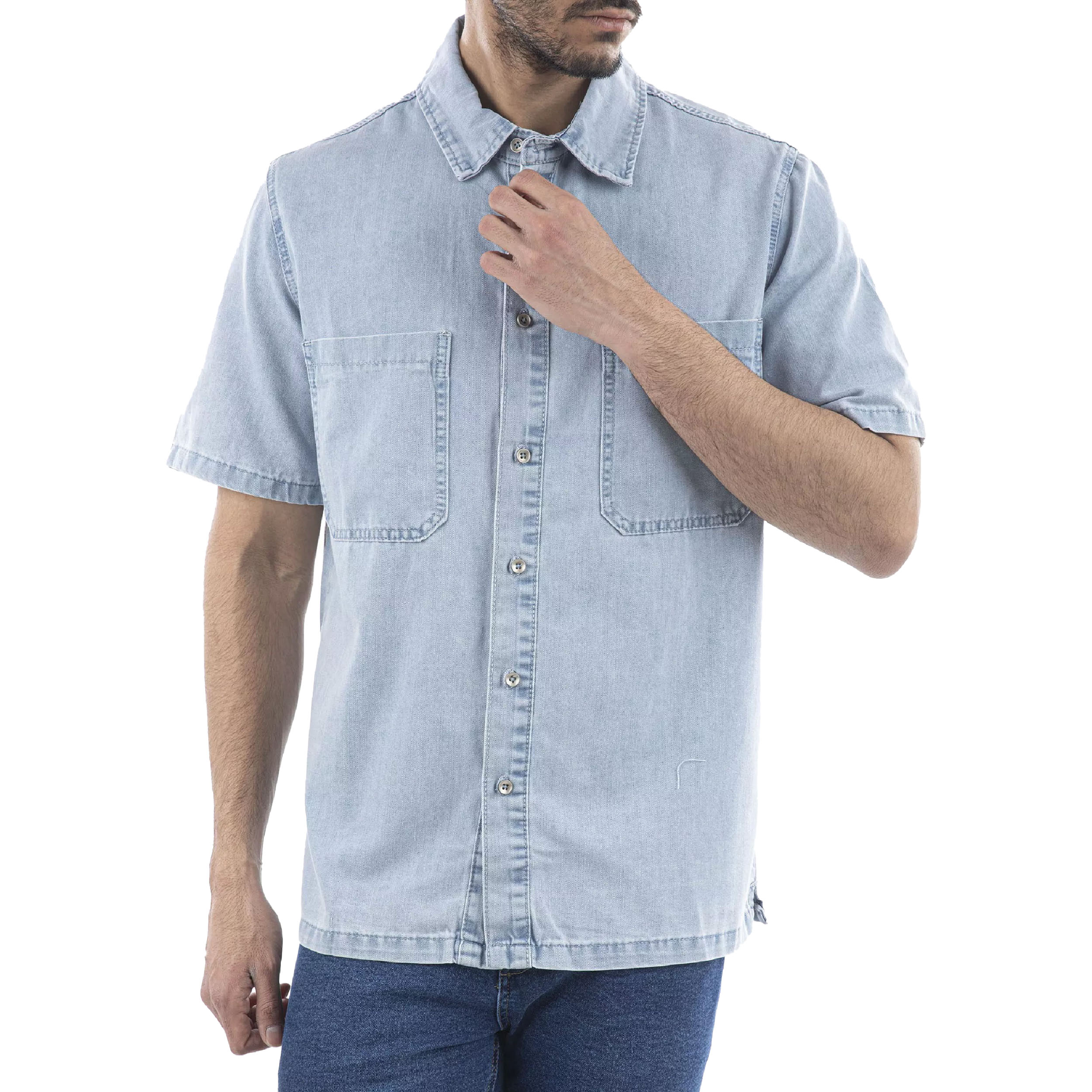 نکته خرید - قیمت روز پیراهن آستین کوتاه مردانه جوتی جینز مدل جین کاغذی کد 3030112 رنگ آبی خرید