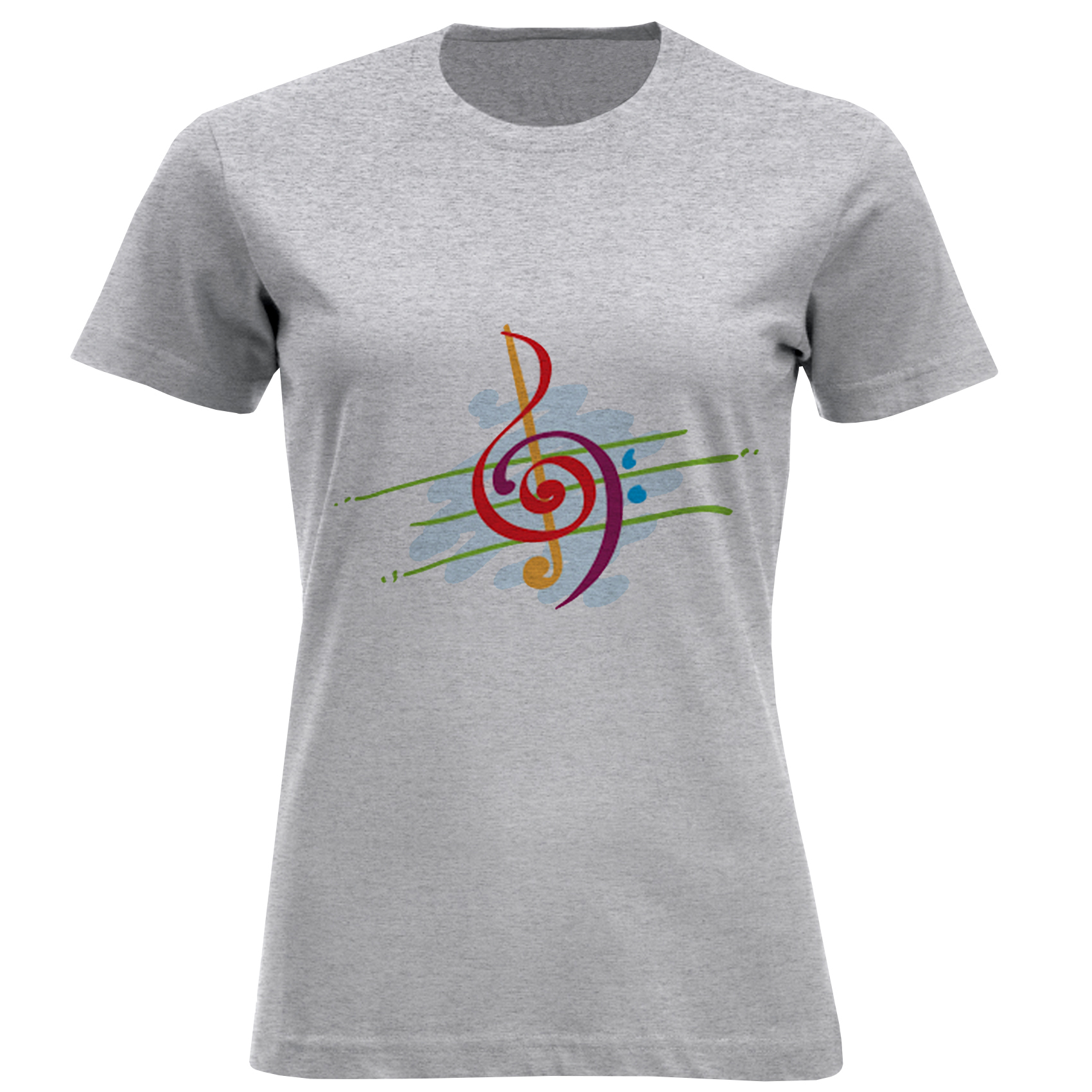 تی شرت آستین کوتاه زنانه مدل موسیقی D979