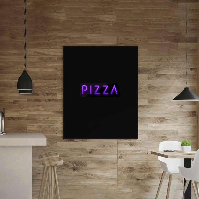 چراغ دیواری نئون دیزاین مدل Pizza-Text-BL_PR