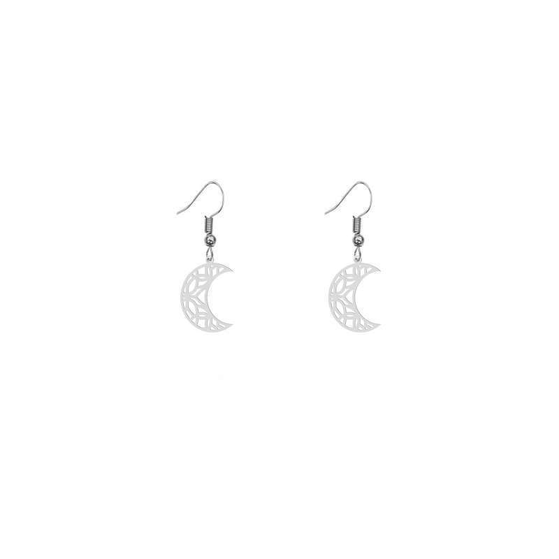 گوشواره زنانه هایکا طرح ماه و گل مدل ha 625
