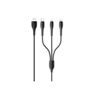 کابل تبدیل USB به microUSB/USB-C /لایتنینگ یوسمز مدل US-SJ374 طول 1 متر