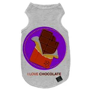 لباس سگ و گربه 27 طرح I Love Chocolate کد MH43 سایز L