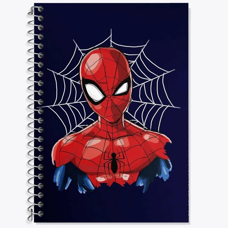 دفتر زبان 50 برگ خندالو مدل سه خط طرح مرد عنکبوتی Spider Man کد 13172
