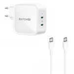 شارژر دیواری 90 وات راو پاور مدل RP-PC128 به همراه کابل USB-C