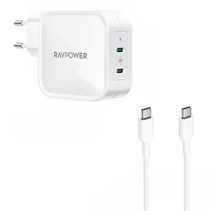 شارژر دیواری 90 وات راو پاور مدل RP-PC128 به همراه کابل USB-C