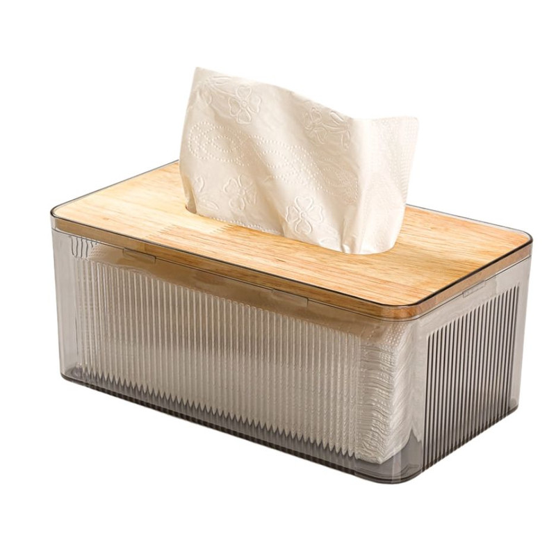 جعبه دستمال کاغذی لیمون مدل رویه چوبی