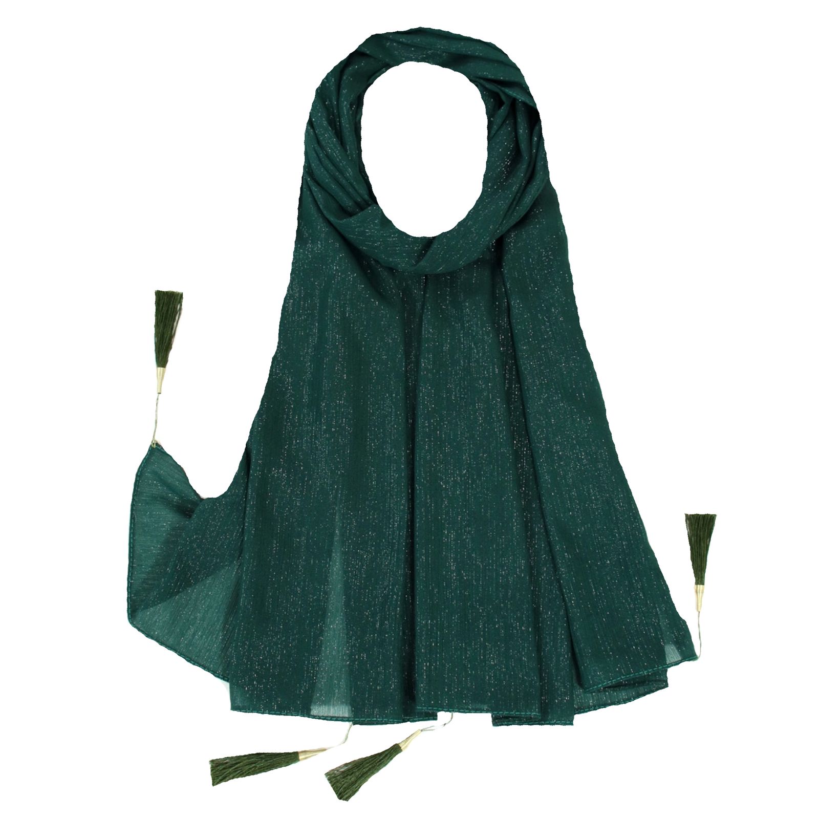شال زنانه مدل حریر مجلسی لمه طرح ساده کریشه کد ana-2265 -  - 1
