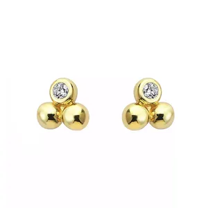 گوشواره طلا 18 عیار زنانه روبی آرت گالری مدل مثلث تک نگین