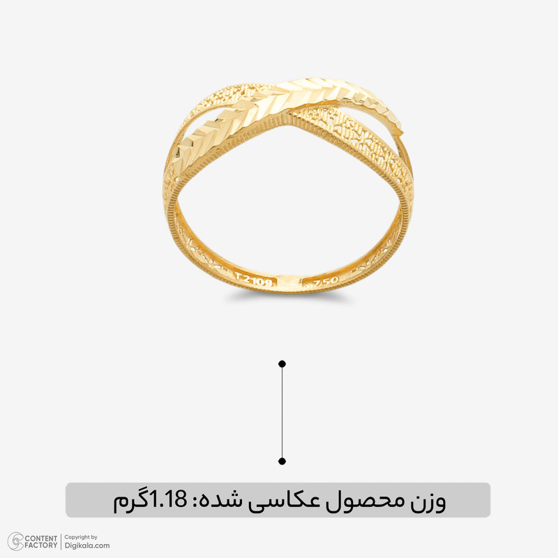 انگشتر طلا کم اجرت 18 عیار زنانه ناریا مدل ایوا کد AB24-15