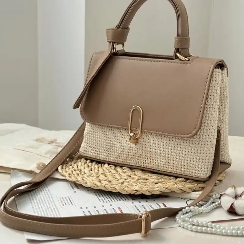 کیف دستی زنانه مدل دو خونه کنفی