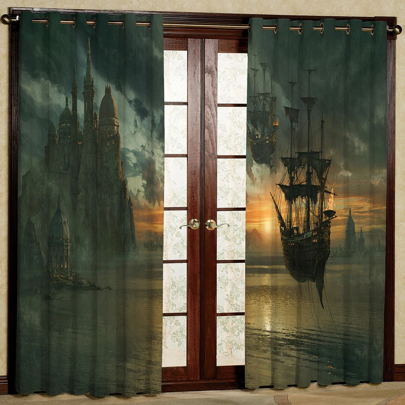 پرده مدل قایق هازان پانچی کد 2409 سایز 140x200 سانتی متر