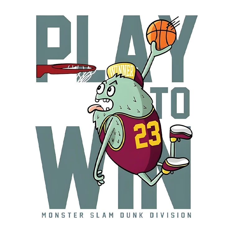 استیکر پارچه و لباس پاد آفرین مدل کارتونی بسکتبال کد S3957