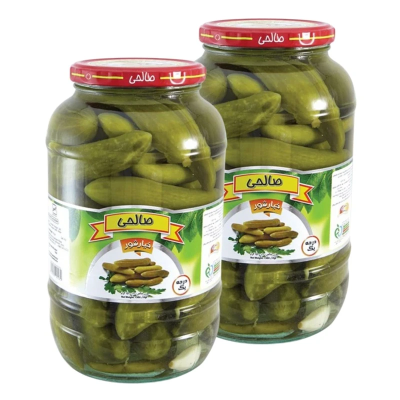 خیارشور سرکه ای صالحی - 1300 گرم مجموعه 2 عددی