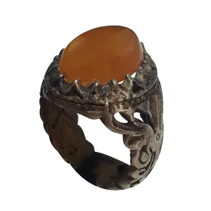 انگشتر نقره مردانه مدل عقیق دراگون یمنی رکاب شیخ احمد ADS217240