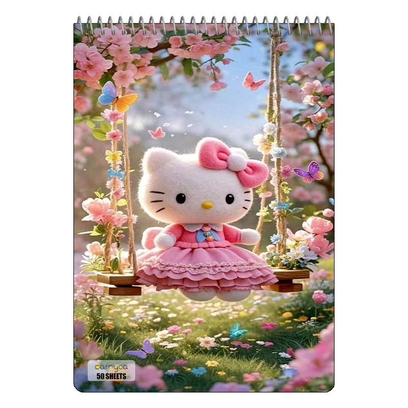 دفتر نقاشی 50 برگ سیمی کارنیکا طرح هلو کیتی hello kitty کد 32997