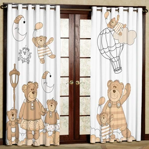 پرده مدل مخمل پانچی طرح کودک کد 4104T2 سایز 200x140 سانتی متر