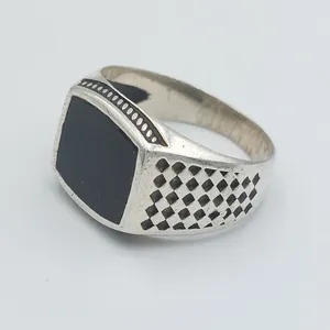 انگشتر نقره مردانه مدل عقیق کد 20620