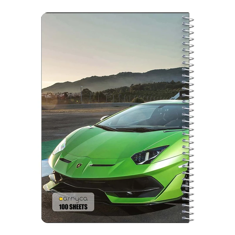 دفتر مشق 100 برگ سیمی کارنیکا طرح لامبورگینی اونتادور Lamborghini Aventador کد 11077