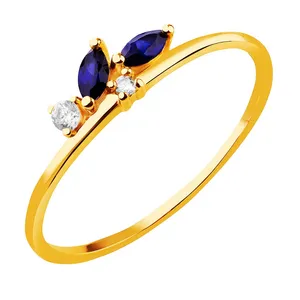 انگشتر طلا 18 عیار زنانه قیراط طرح مارکیز کد GH3273