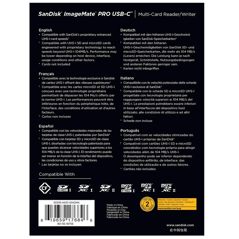 کارت‌خوان سن دیسک مدل ImageMate PRO USB-C