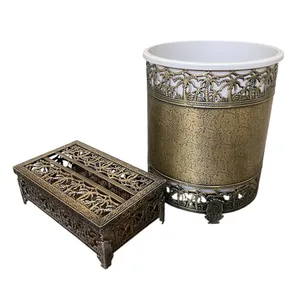 ست سطل و جای دستمال کاغذی مدل نخل آنتیک