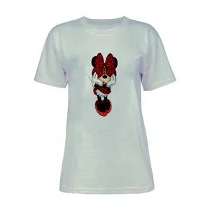 تی شرت آستین کوتاه زنانه مدل میکی موس کد L92 رنگ طوسی