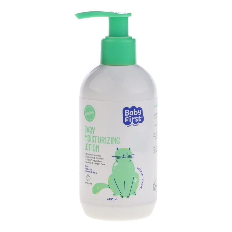لوسیون مرطوب کننده کودک بیبی فرست مدل پری بیوتیک حجم 250 میلی لیتر
