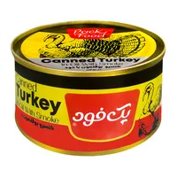 کنسرو گوشت بوقلمون فلفلی در روغن پک فود -180 گرم