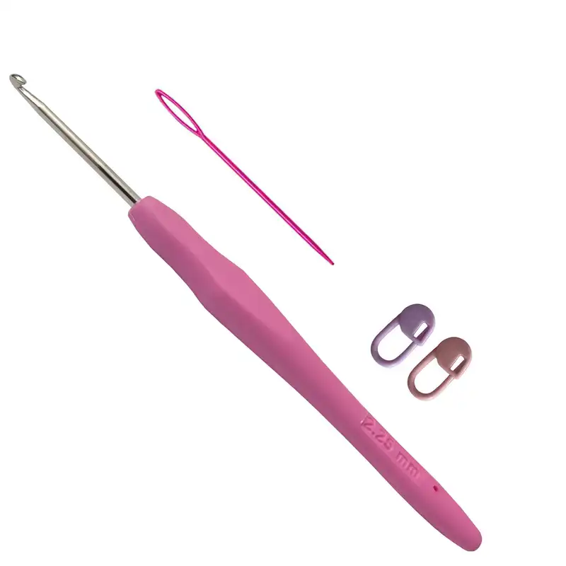 قلاب بافتنی مدل ZHL-2.25 به همراه سنجاق نشانه گذار بافتنی و سوزن دوخت کاموا مجموعه 4 عددی