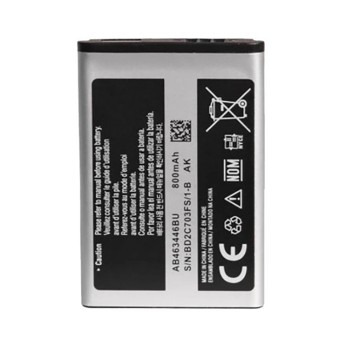 باتری موبایل مدل  AB463 با ظرفیت 800 میلی آمپر ساعت مناسب برای گوشی موبایل سامسونگ E250
