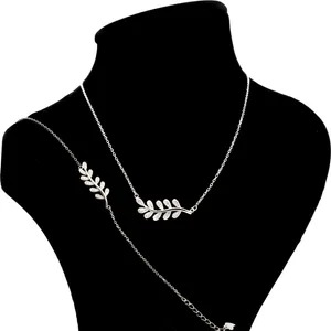 نیم ست نقره زنانه بهارگالری مدل Olive Leaves