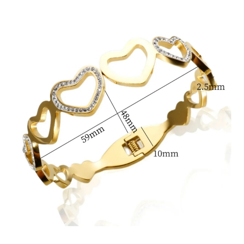 دستبند زنانه طرح قلب مدل فنری کد 64g