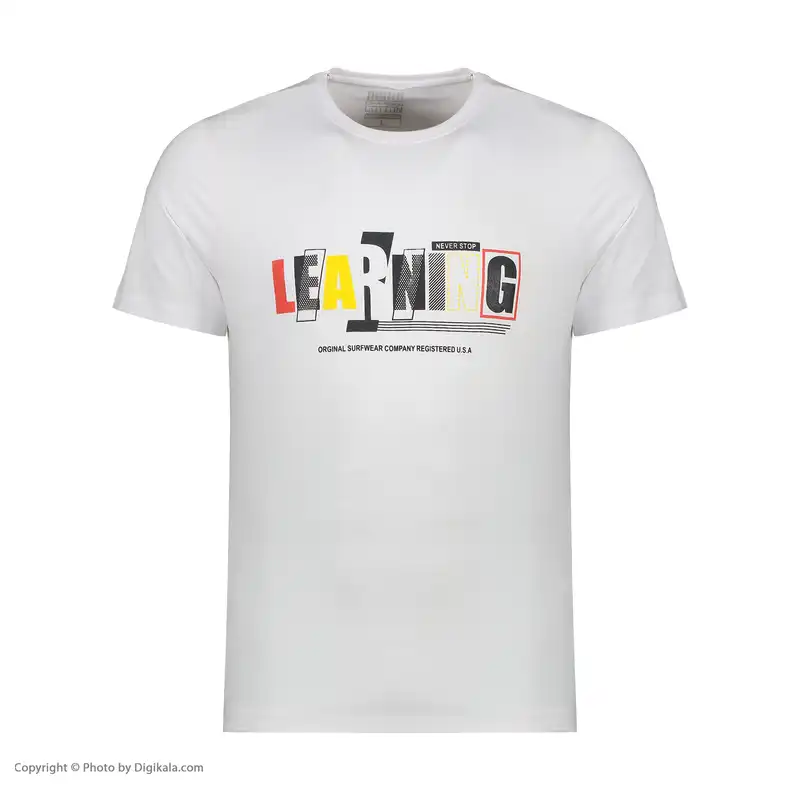 تی شرت آستین کوتاه مردانه موها فیتنس مدل LEARNING