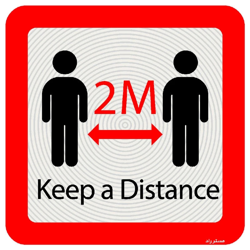 برچسب ایمنی مستر راد طرح لطفا فاصله اجتماعی را رعایت فرمایید کد HSE1317