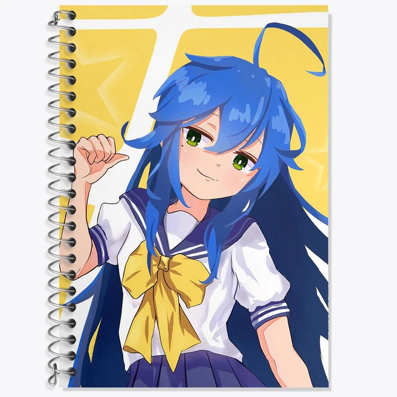 دفتر زبان 50 برگ خندالو مدل سه خط طرح ایزومی انیمه ستاره خوش شانس Lucky Star کد 23587