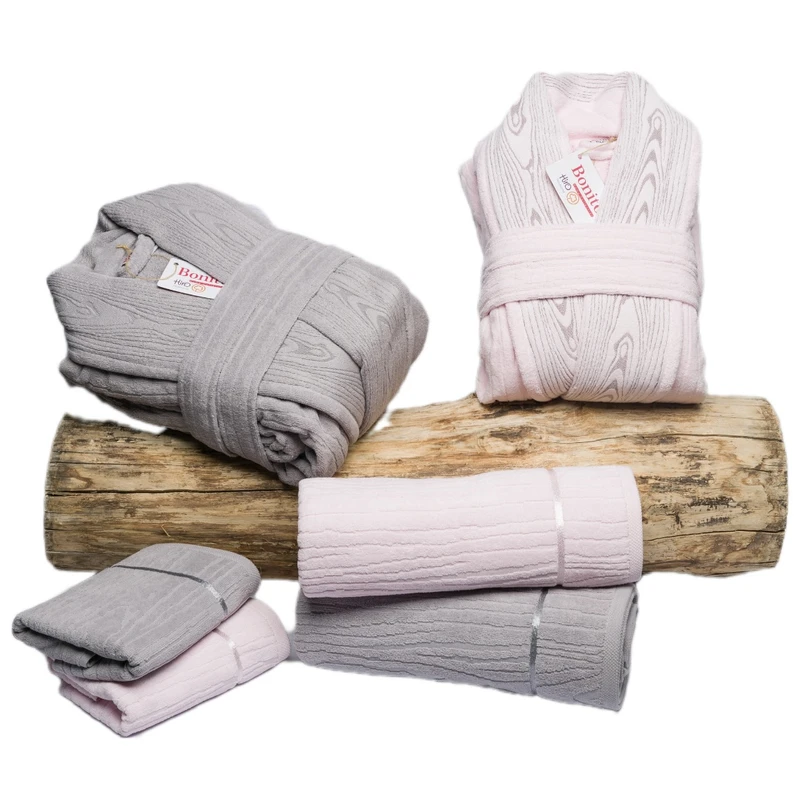 سرویس حوله پالتویی 12 تکه هیرو طرح بونیتو مدل ست دوقلو عروس و داماد