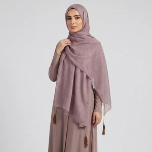 شال زنانه مدل مجلسی حریر لمه دار ساده منگوله دار کد a-2266