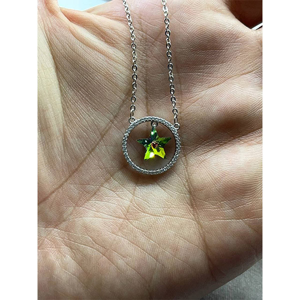 گردنبند نقره زنانه سواروسکی مدل ماه و ستاره کد 3270