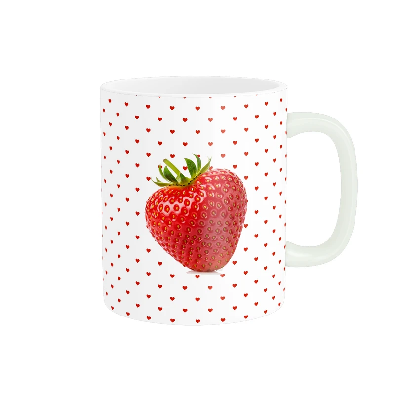 ماگ طرح مینیمال توت فرنگی و قلب کد MD-A79