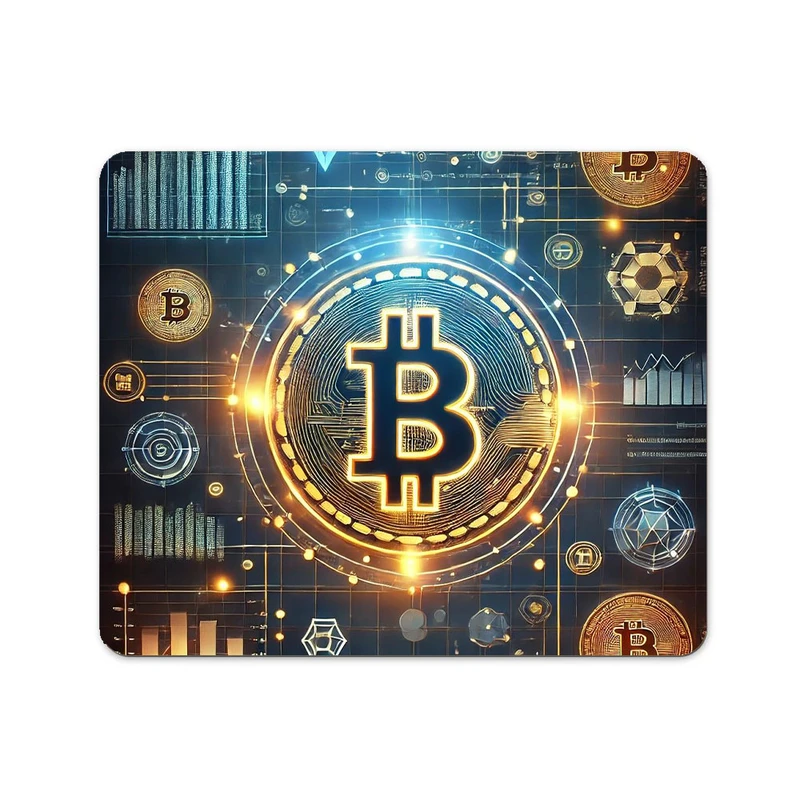 ماوس پد پاد آفرین طرح ارز دیجیتال کریپتو بیت کوین کد 115 سایز 19*24 سانتی متر