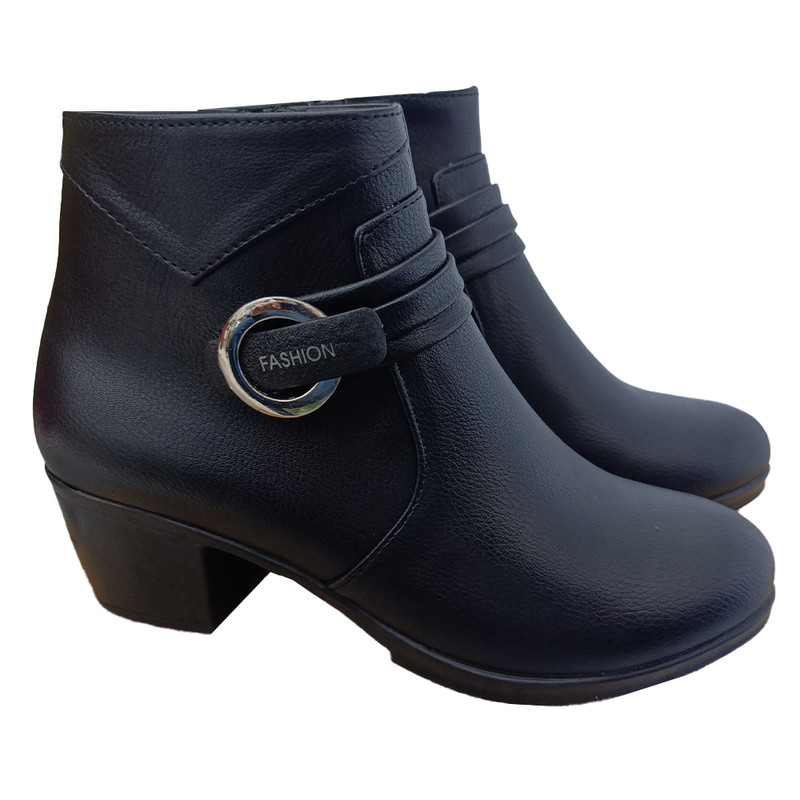 نیم بوت زنانه مدل سگک پاشنه دار کد 4107