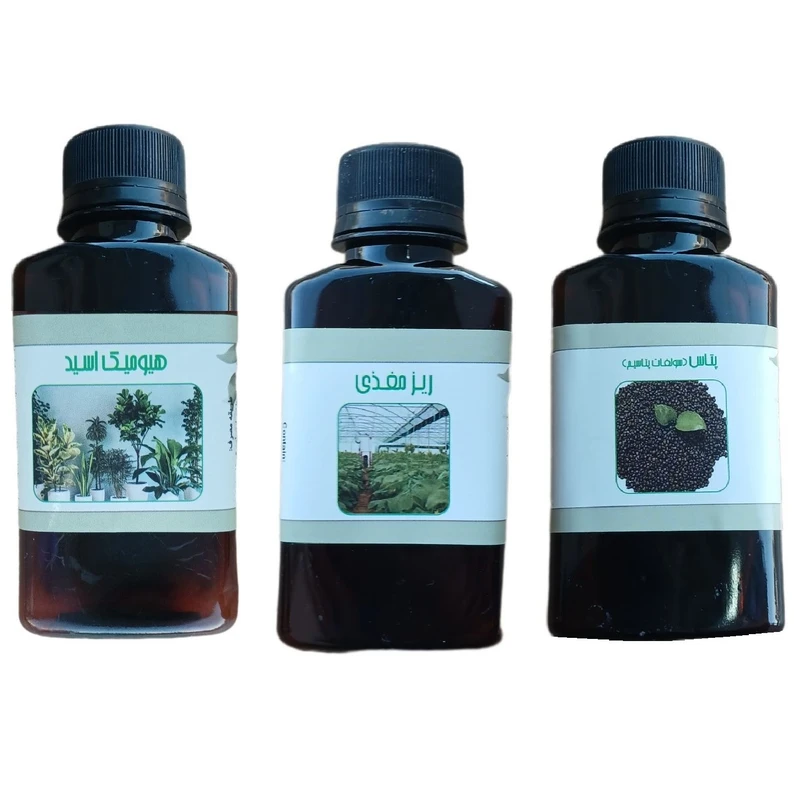 کود مایع هیومیک اسید و کود پتاس و ریز مغذی مدل life drop حجم 110 میلی لیتر بسته 3 عددی